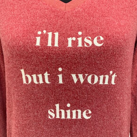 Wildfox red white baggy beach jumper I'll rise but I won't shine XS NWOT - Picture 3 of 6